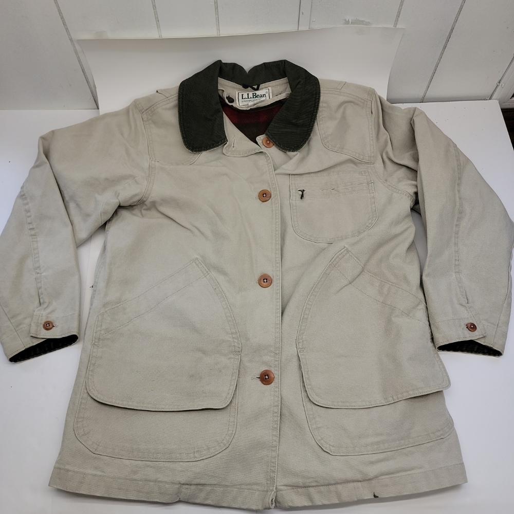 Vintage L.L.Bean USA Made Womens Jacket Corduroy Trim Blanket Lining Sz Medium